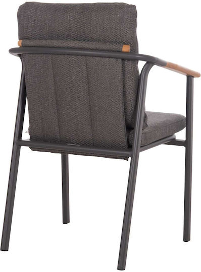 Σετ Τραπεζαρίας Εξωτερικού Χώρου 7τμχ Γκρί με Μαξιλάρια