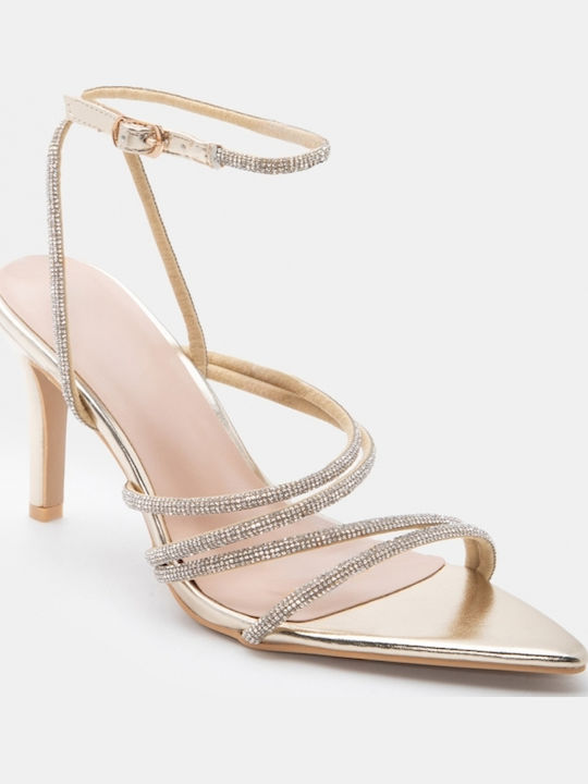 Sandals with Strass Gold