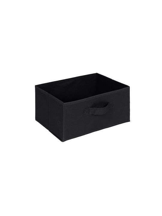 Fabric Chest of Drawers Nisos-3 Oak 3 Drawers Black Fabric 40x30x68cm Black Metal Frame