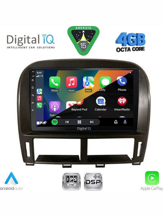 Digital IQ Car Audio System for Jaguar XF Lexus LS 2000-2006 Bluetooth USB WiFi GPS Apple CarPlay Android Auto with 9" Touch Screen