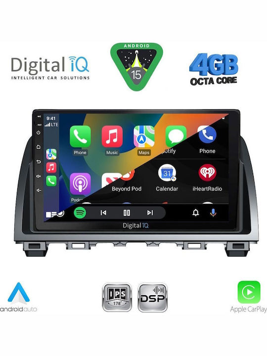 Digital IQ Car Audio System for Mazda 6 2012-2017 Bluetooth USB WiFi GPS Apple CarPlay Android Auto with 9" Touch Screen