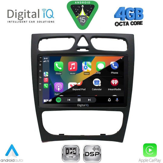 Digital IQ Car Audio System for Mercedes-Benz C Class 1999-2004 Bluetooth USB WiFi GPS Apple CarPlay Android Auto with 9" Touch Screen