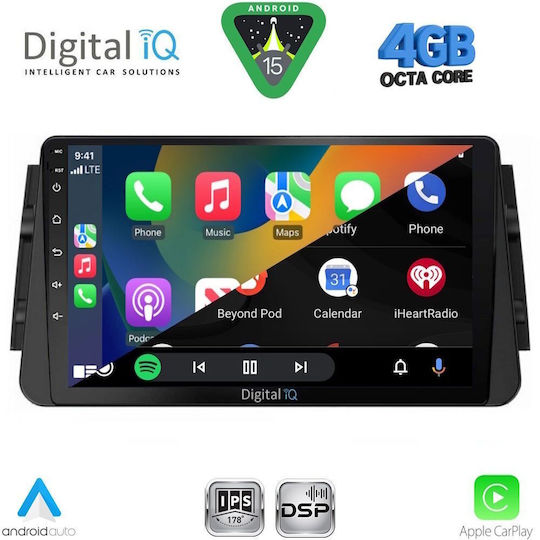 Digital IQ Car Audio System for Nissan Micra 2017 (Bluetooth/USB/WiFi/GPS/Apple CarPlay/Android Auto) with 9" Touch Screen