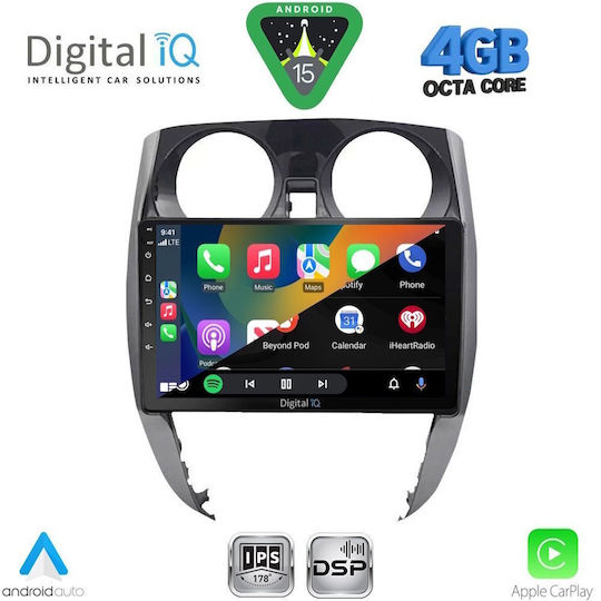 Digital IQ Car Audio System for Nissan Note 2012-2020 Bluetooth USB WiFi GPS Apple CarPlay Android Auto with 10" Touch Screen