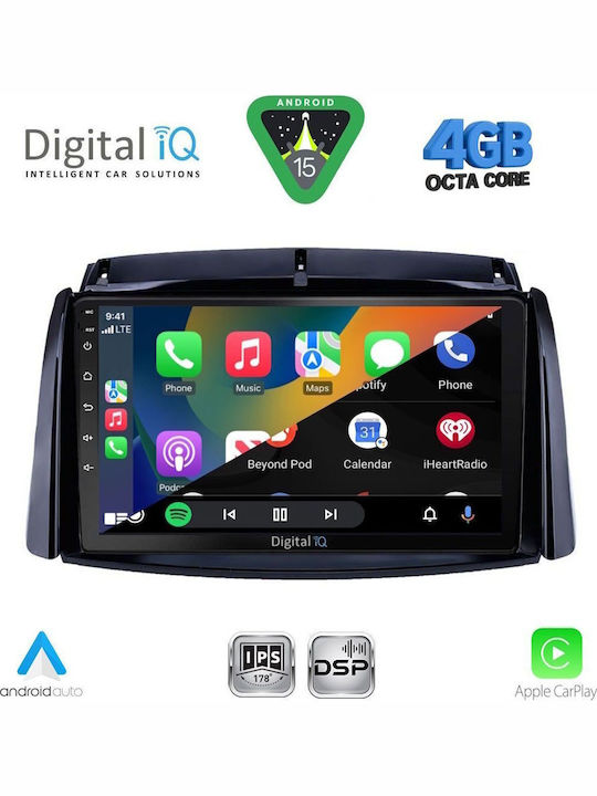 Digital IQ Car Audio System for Renault Koleos 2006-2016 (Bluetooth/USB/WiFi/GPS/Apple CarPlay/Android Auto) with 9" Touch Screen