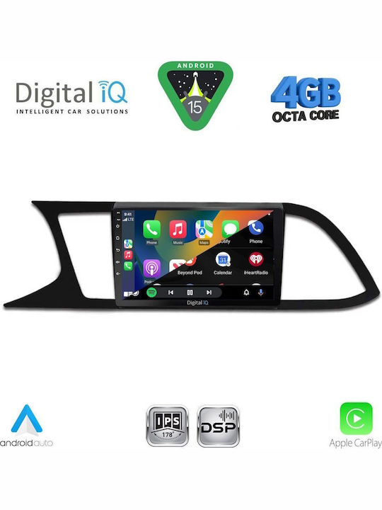 Digital IQ Car Audio System for Seat Leon 2012-2021 with Clima (Bluetooth/USB/WiFi/GPS/Apple CarPlay/Android Auto) with 9" Touch Screen