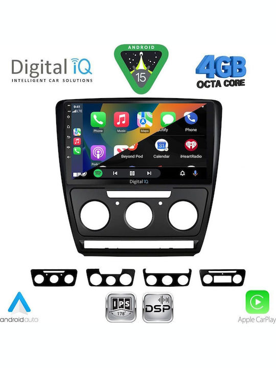Digital IQ Car Audio System for Skoda Octavia 2005-2012 with Clima Bluetooth USB WiFi GPS Apple CarPlay Android Auto with 10" Touch Screen