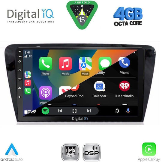 Digital IQ Car Audio System for Skoda Octavia 2013-2021 with Clima Bluetooth USB WiFi GPS Apple CarPlay Android Auto with 10" Touch Screen