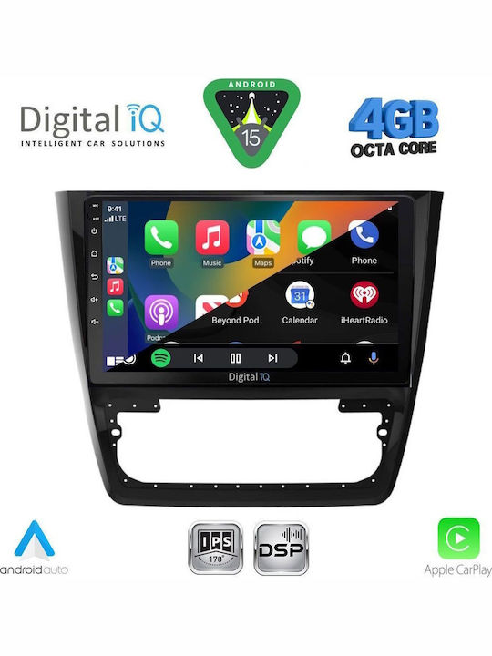 Digital IQ Car Audio System for Skoda Yeti 2014-2018 with Clima (Bluetooth/USB/WiFi/GPS/Apple CarPlay/Android Auto) with 10" Touch Screen