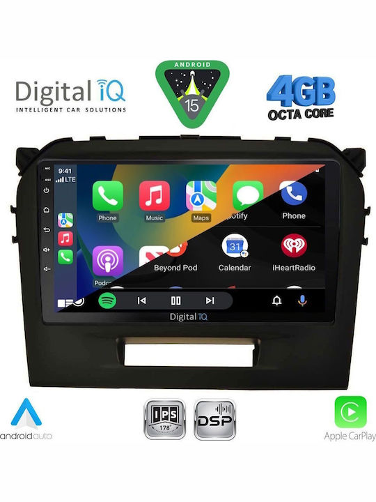 Digital IQ Car Audio System for Suzuki Vitara 2016-2022 (Bluetooth/USB/WiFi/GPS/Apple CarPlay/Android Auto) with 9" Touch Screen