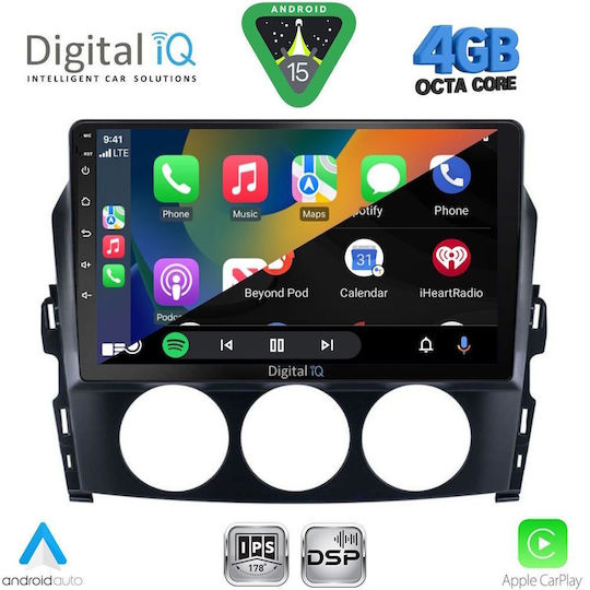 Digital IQ Car Audio System for Mazda MX-5 2005-2015 (Bluetooth/USB/WiFi/GPS/Apple CarPlay/Android Auto) with 9" Touch Screen