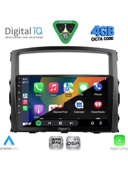 Digital IQ Car Audio System for Mitsubishi Pajero 2006-2013 Bluetooth USB WiFi GPS Apple CarPlay Android Auto with 9" Touch Screen