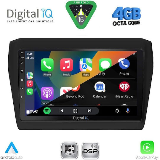 Digital IQ Ηχοσύστημα Αυτοκινήτου για Suzuki Swift 2017 (Bluetooth/USB/WiFi/GPS/Apple-Carplay/Android-Auto) με Οθόνη Αφής 9"