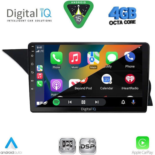 Digital IQ Car Audio System for Mercedes-Benz GLK 2013-2017 Bluetooth USB AUX WiFi GPS Apple CarPlay Android Auto with 9" Touch Screen