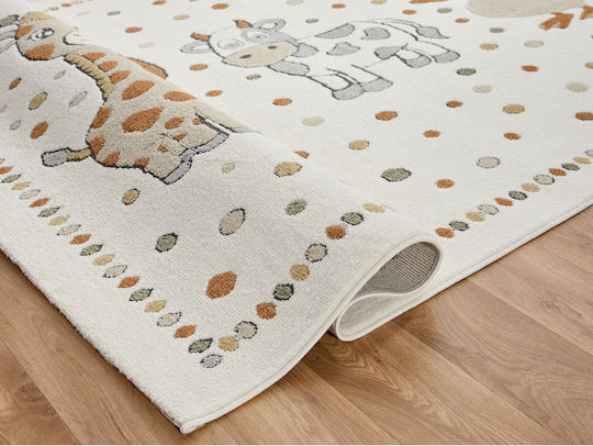 SteweHome Covor Pentru Copii Din Bumbac Bej Tăiat La Dimensiune Lățime 80cm 80x150cm Grosime 60mm