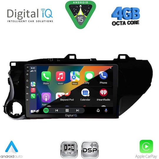 Digital IQ Car Audio System for Toyota Hilux 2017 Bluetooth USB WiFi GPS Apple CarPlay Android Auto with 10" Touch Screen