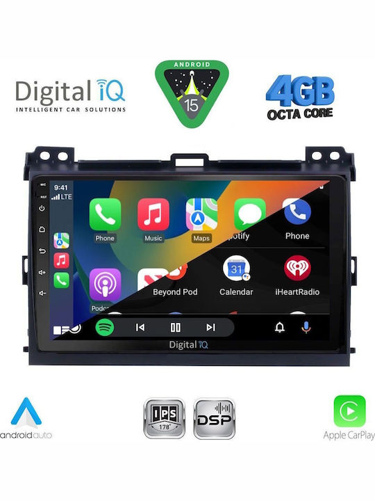Digital IQ Car Audio System for Toyota Land Cruiser 2002-2008 Bluetooth USB WiFi GPS Apple CarPlay Android Auto with 9" Touch Screen
