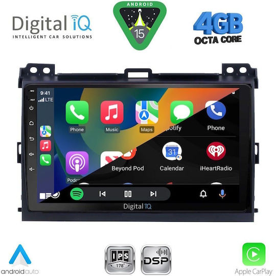 Digital IQ Car Audio System for Toyota Land Cruiser 2002-2008 Bluetooth USB WiFi GPS Apple CarPlay Android Auto with 9" Touch Screen