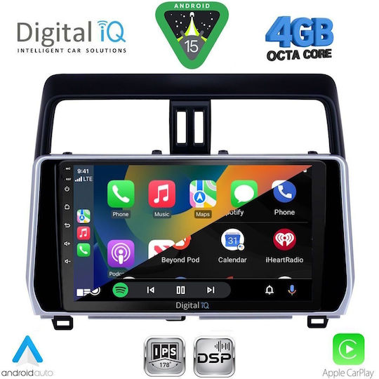 Digital IQ Car Audio System for Toyota Land Cruiser 2019-2023 Bluetooth USB WiFi GPS Apple CarPlay Android Auto with 10" Touch Screen