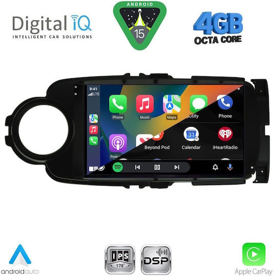 Digital IQ Ηχοσύστημα Αυτοκινήτου για Toyota Yaris 2011-2015 (Bluetooth/USB/WiFi/GPS/Apple-Carplay/Android-Auto) με Οθόνη Αφής 9"