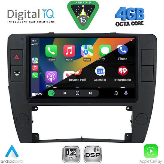 Digital IQ Car Audio System for Volkswagen Passat 2000-2005 Bluetooth USB WiFi GPS Apple CarPlay Android Auto with 9" Touch Screen