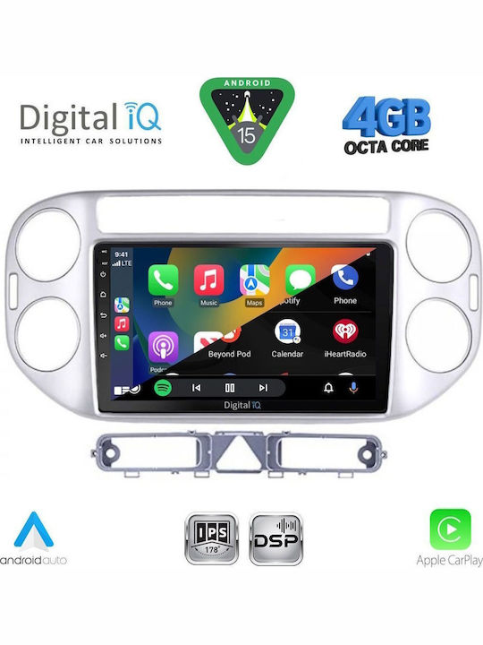 Digital IQ Car Audio System for Volkswagen Tiguan 2004-2011 with Clima (Bluetooth/USB/WiFi/GPS/Apple CarPlay/Android Auto) with 9" Touch Screen