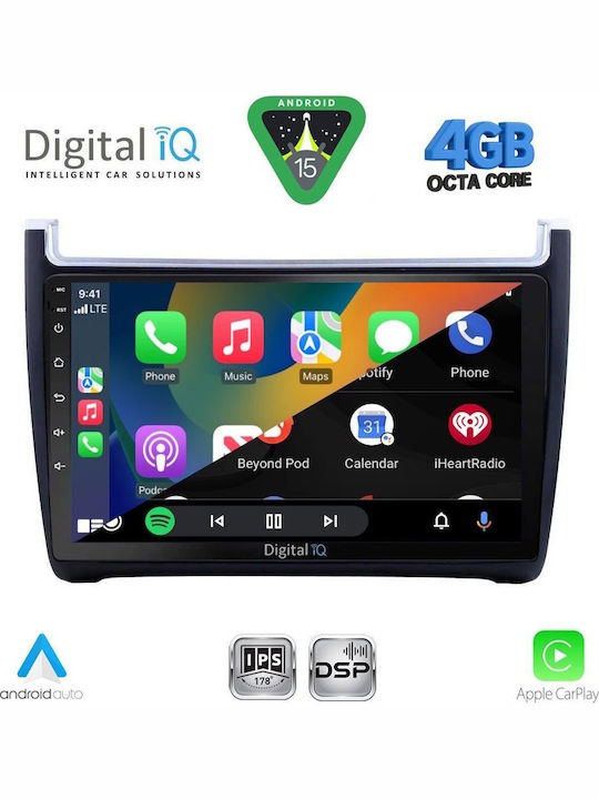 Digital IQ Car Audio System for Volkswagen Polo 2014-2017 with Clima (Bluetooth/USB/WiFi/GPS/Apple CarPlay/Android Auto) with 9" Touch Screen
