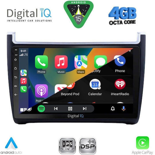 Digital IQ Car Audio System for Volkswagen Polo 2014-2017 with Clima (Bluetooth/USB/WiFi/GPS/Apple CarPlay/Android Auto) with 9" Touch Screen