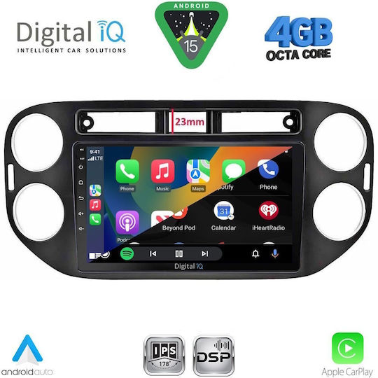 Digital IQ Car Audio System for Volkswagen Tiguan 2011-2016 with Clima (Bluetooth/USB/WiFi/GPS/Apple CarPlay/Android Auto) with 9" Touch Screen