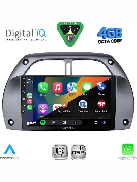 Digital IQ Car Audio System for Toyota RAV 4 2000-2006 with A/C Bluetooth USB WiFi GPS Apple CarPlay Android Auto with 9" Touch Screen