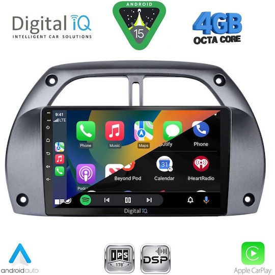 Digital IQ Car Audio System for Toyota RAV 4 2000-2006 with A/C Bluetooth USB WiFi GPS Apple CarPlay Android Auto with 9" Touch Screen