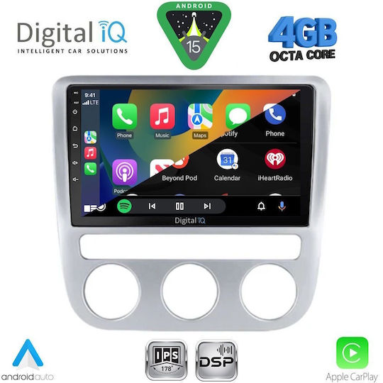 Digital IQ Car Audio System for Volkswagen Eos / Scirocco 2006 with Clima (Bluetooth/USB/WiFi/GPS/Apple CarPlay/Android Auto) with 9" Touch Screen