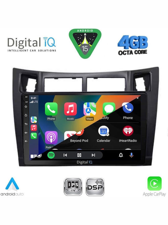 Digital IQ Car Audio System for Toyota Yaris 2006-2011 (Bluetooth/USB/WiFi/GPS/Apple CarPlay/Android Auto) with 9" Touch Screen