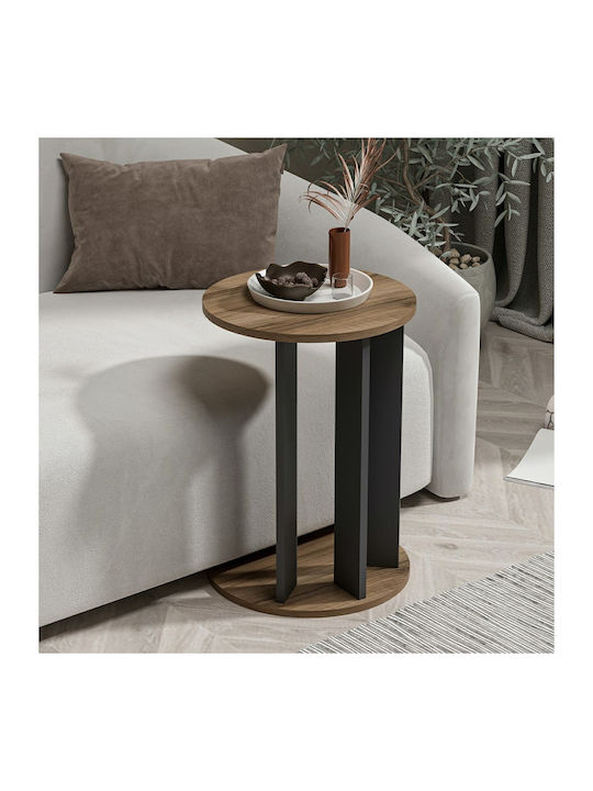 Rundes Beistelltisch Flora Holz Braun M64xT34xH64cm