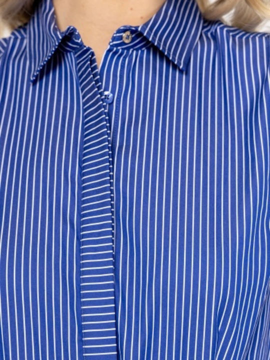 Summer Midi Shirt Dress Royal