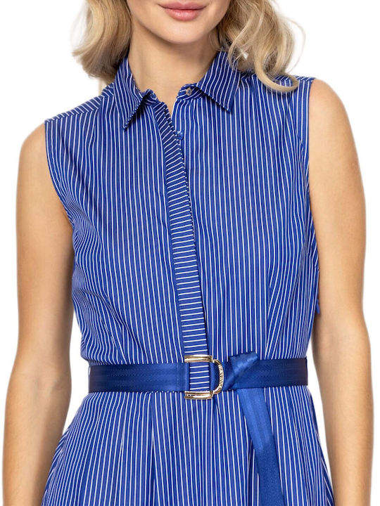 Summer Midi Shirt Dress Royal