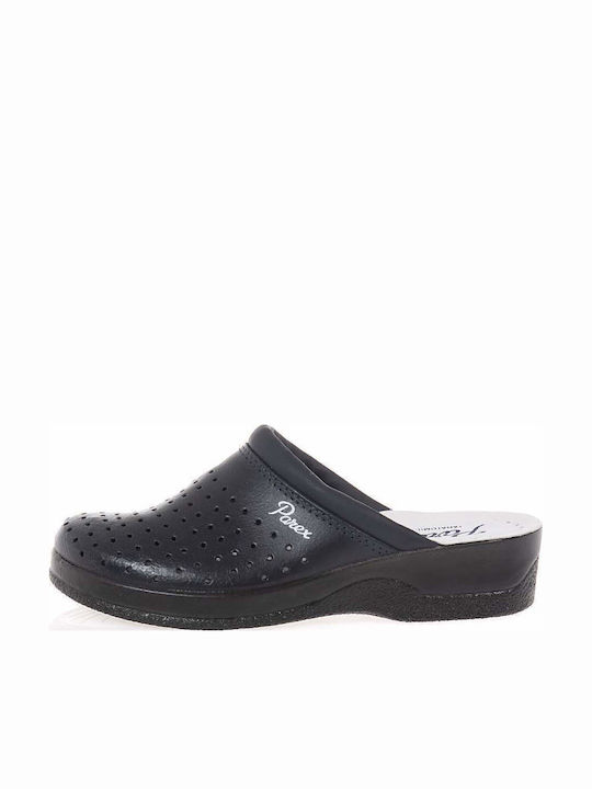 Parex Women's Leather Clogs Blue