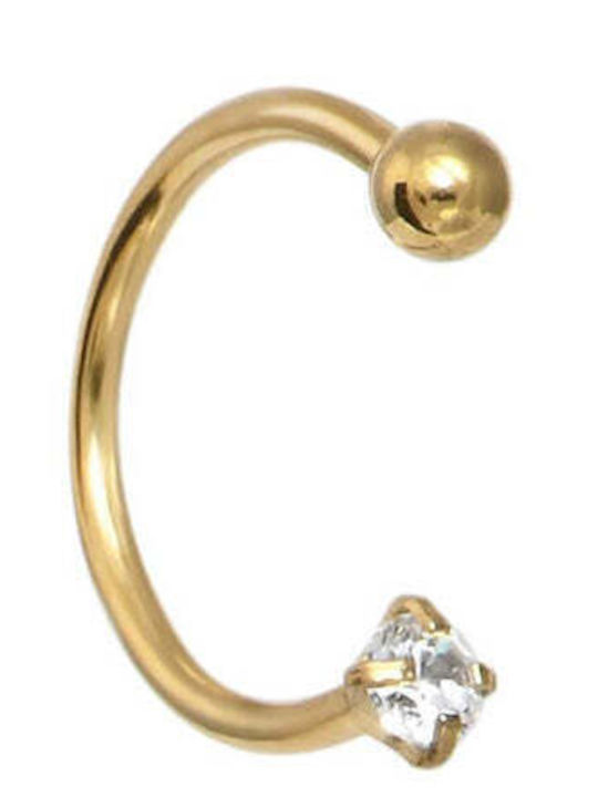 Asimi Body Piercing Nose Bar Earring Gold Plated Steel 8 x 2mm