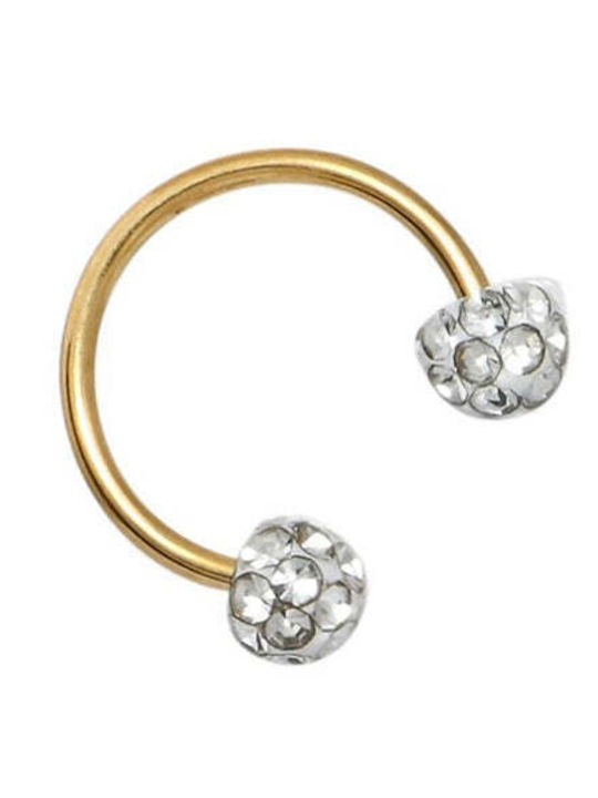 Asimi Body Piercing Σκουλαρίκι Κρικάκι Μύτης από Επιχρυσωμένο Ατσάλι 8 x 2.9mm
