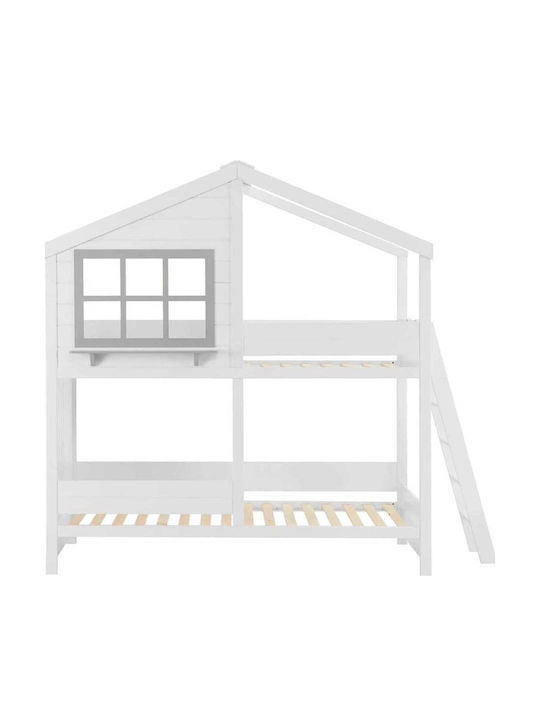 Pat Pentru Copii Cușetă Single Cu Saltea Alb 90x190cm