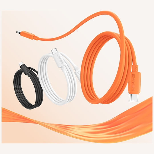 Usams USB 2.0 Cable USB-C Male - USB-C 30W Orange SJ788USB03