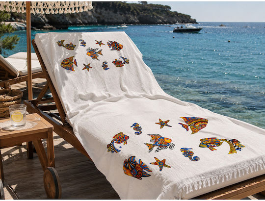 SteweHome Πετσέτα Θαλάσσης Γαλάζια 180x100εκ.