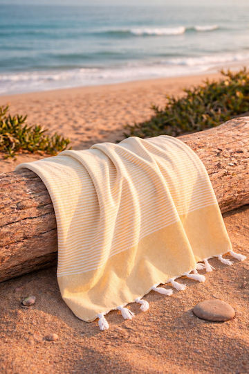 SteweHome Beach Towel Pareo Cotton Yellow 170x90cm
