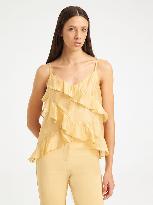 Women's Blouse Yellow Burgundy