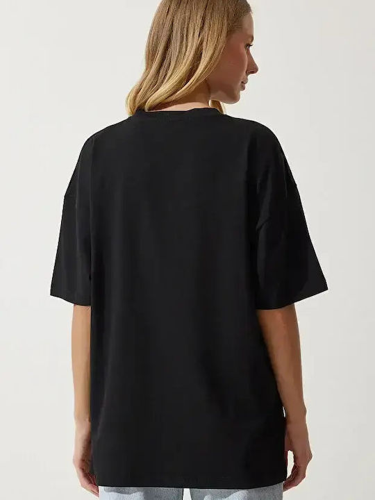 Women's Short Sleeve Black Blouse