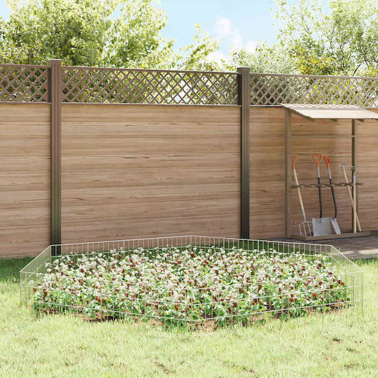 vidaXL Metallische Gartenhecke mit Speeren in Silber Farbe 30x35cm 48 Stück