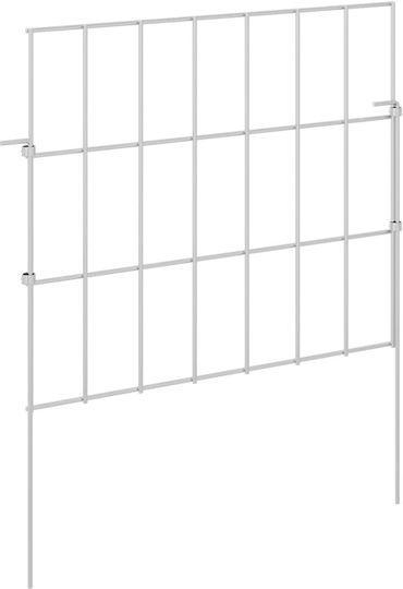 vidaXL Metallische Gartenhecke mit Speeren in Silber Farbe 30x35cm 48 Stück