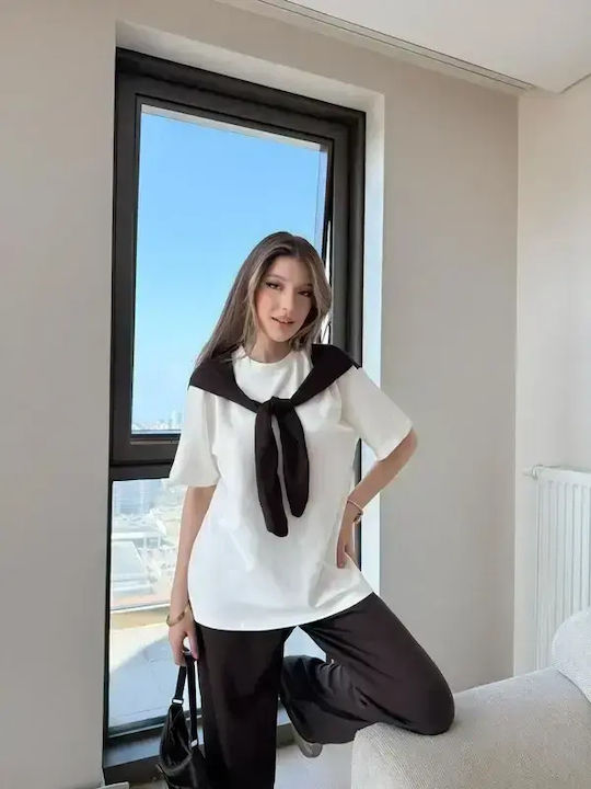 Γυναικεία Μπλούζα Βαμβακερή Καφέ