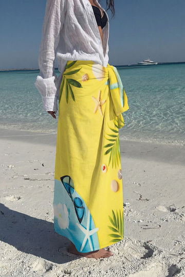 SteweHome Cotton Yellow Beach Towel 150x70cm
