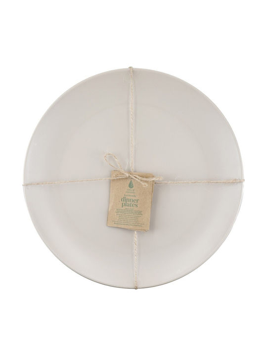 Natural Elements Placă Joasă Din Plastic Bej Cu Diametru 25.5cm 4 Bucăți